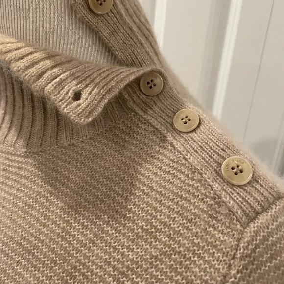 Loro Piana Tan and Light Blue Turtleneck Sweater